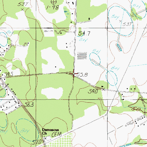 Topographic Map of Tindal, SC