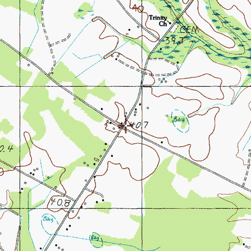 Topographic Map of Trinity Cross Roads, SC
