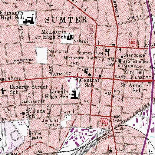 Topographic Map of Trinity United Methodist Church, SC