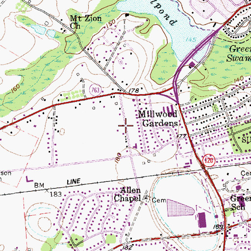 Topographic Map of Wedgewood Grove, SC