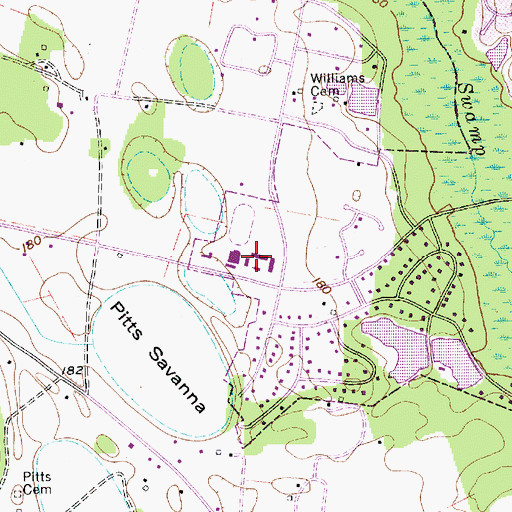 Topographic Map of Wilson Hall School, SC