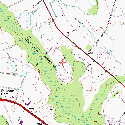 Topographic Map of Windsor City Mobile Home Park, SC