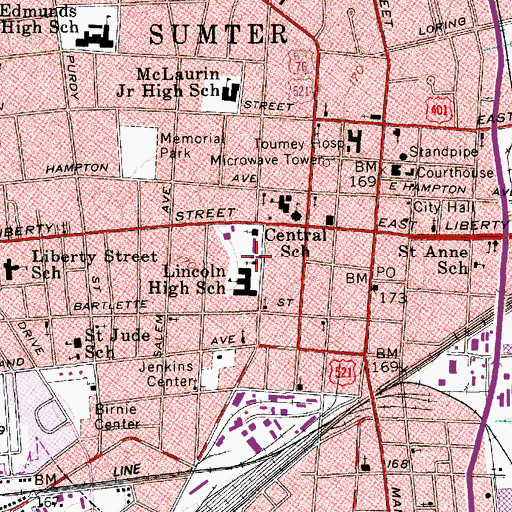 Topographic Map of Zion Baptist Church, SC