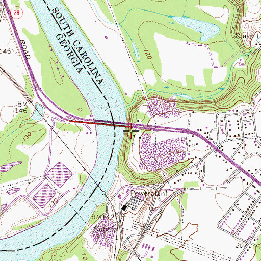 Topographic Map of Sand Bar Ferry Bluff, SC