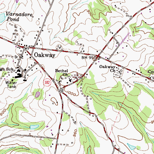 Topographic Map of Bethel Cemetery, SC