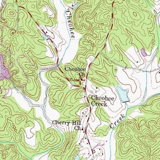 Topographic Map of Cheohee Cemetery, SC