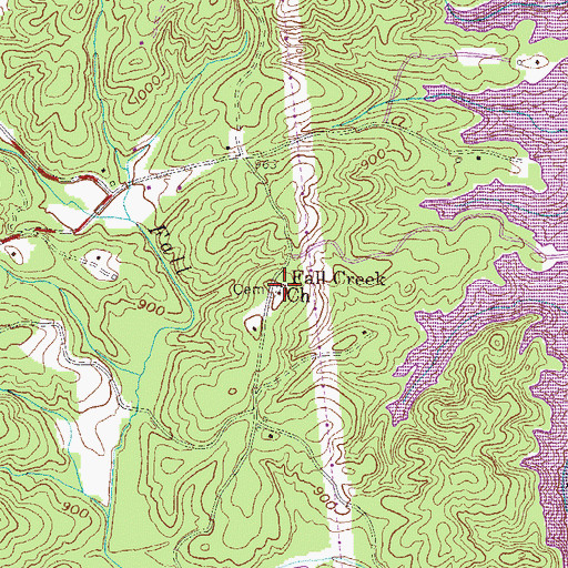 Topographic Map of Fall Creek Cemetery, SC