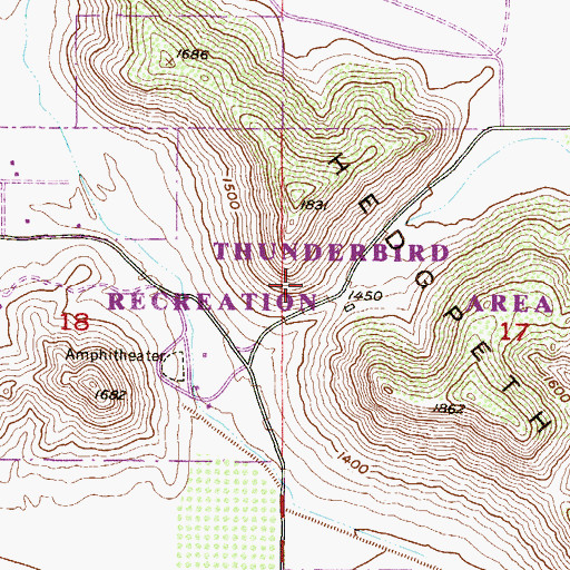 Topographic Map of Thunderbird Park, AZ