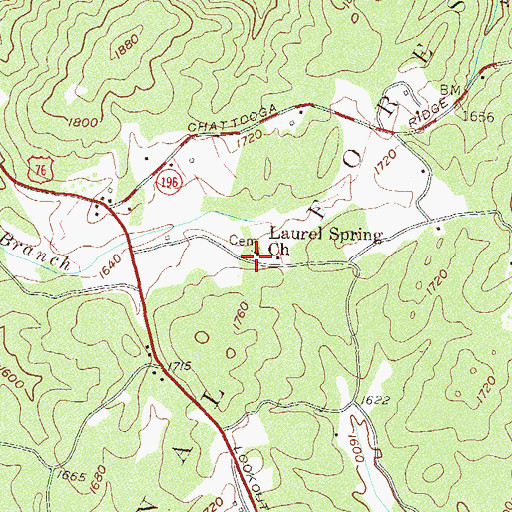 Topographic Map of Laurel Springs Cemetery, SC