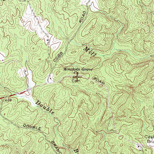 Topographic Map of Mountain Grove Cemetery, SC