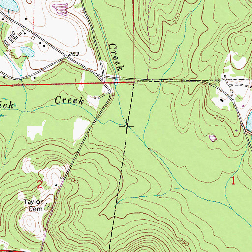 Topographic Map of Patrick Creek, AL
