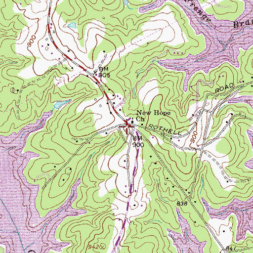 Topographic Map of New Hope Cemetery, SC