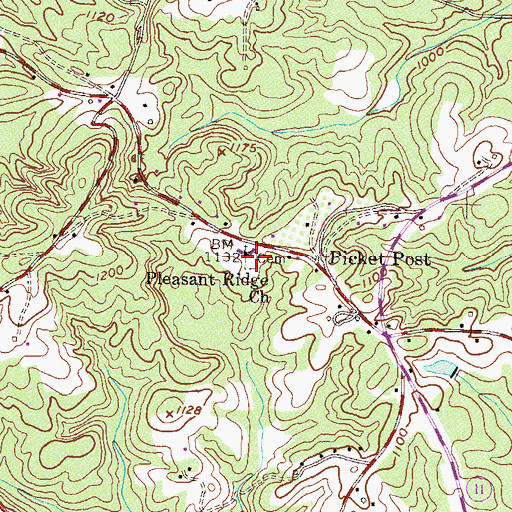 Topographic Map of Pleasant Ridge Cemetery, SC