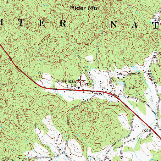 Topographic Map of Rider Mountain Cemetery, SC