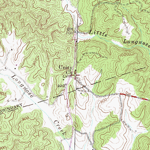 Topographic Map of Unity Cemetery, SC