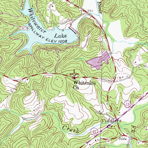 Topographic Map of Whitmere Cemetery, SC