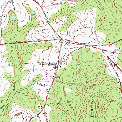 Topographic Map of Wolf Stake Cemetery, SC
