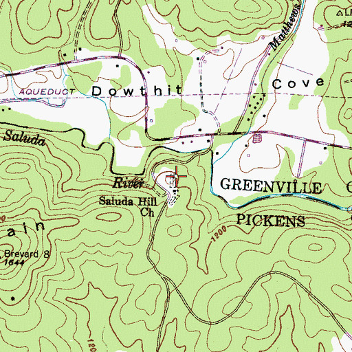 Topographic Map of Saluda Hill Cemetery, SC