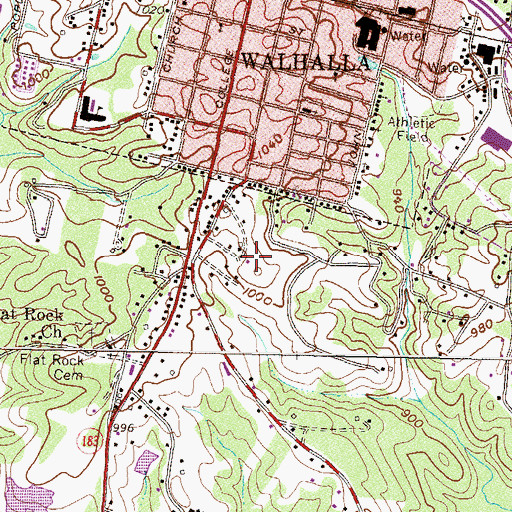 Topographic Map of Oconee County, SC