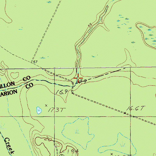 Topographic Map of Cud Swamp, SC