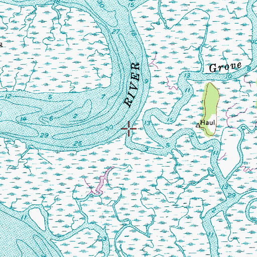 Topographic Map of Grove Creek, SC