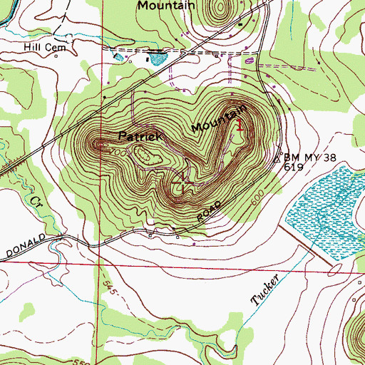 Topographic Map of Patrick Mountain, AL