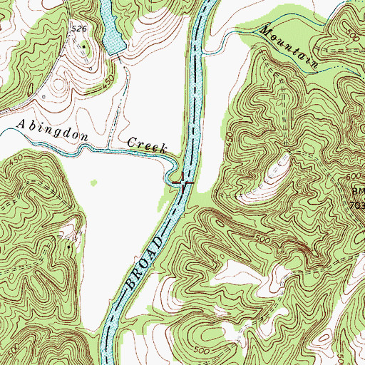 Topographic Map of Abingdon Creek, SC