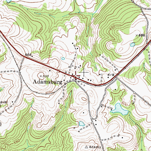 Topographic Map of Adamsburg, SC