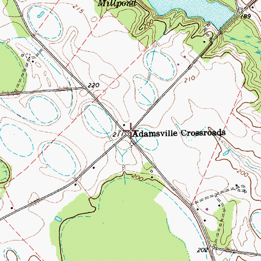 Topographic Map of Adamsville Crossroads, SC