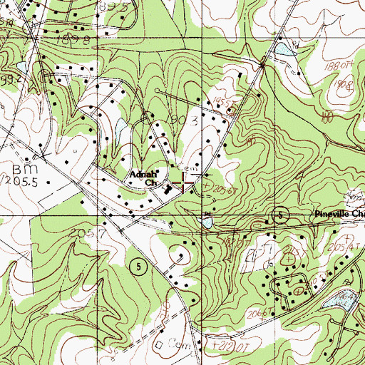 Topographic Map of Adnah United Methodist Church, SC