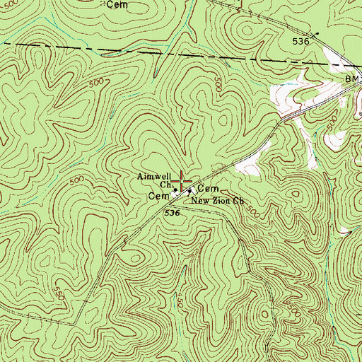 Topographic Map of Aimwell Church, SC