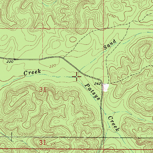 Topographic Map of Patsys Creek, AL