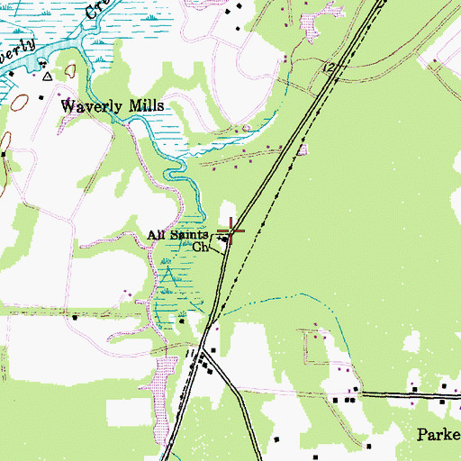Topographic Map of All Saints Church, SC
