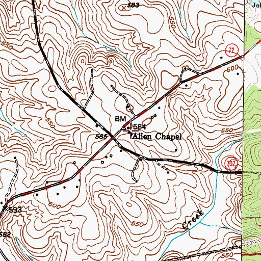 Topographic Map of Allen Chapel, SC