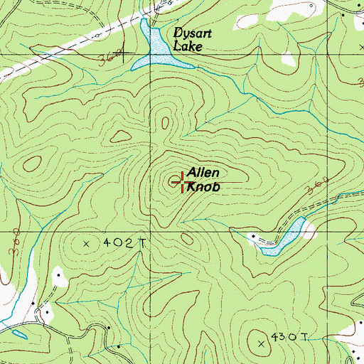 Topographic Map of Allen Knob, SC