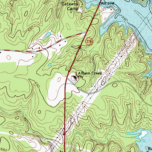 Topographic Map of Allison Creek Presbyterian Church, SC