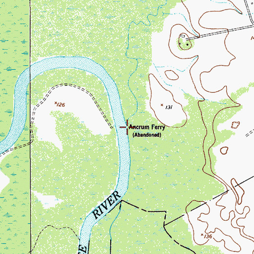 Topographic Map of Ancrum Ferry, SC