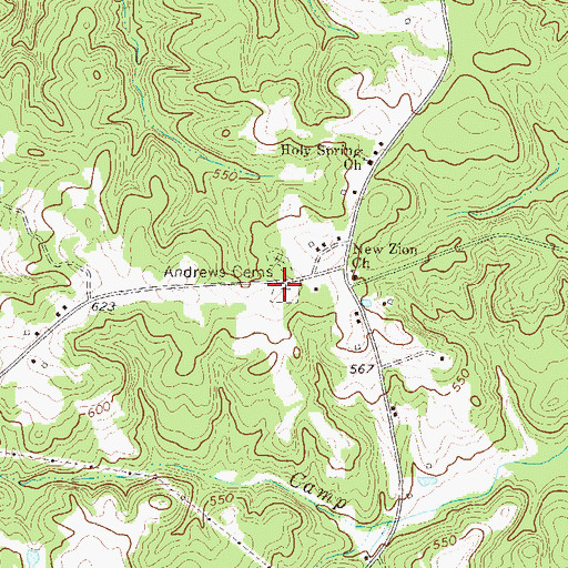 Topographic Map of Andrews Cemeteries, SC