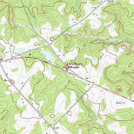 Topographic Map of Andrews Chapel, SC