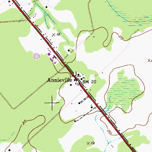 Topographic Map of Annieville, SC