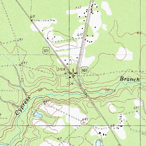 Topographic Map of Antioch Church, SC