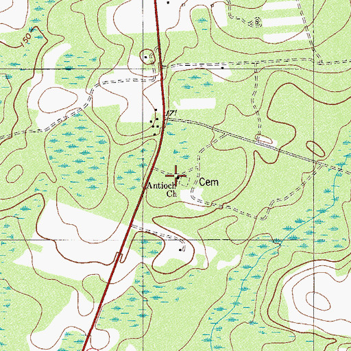 Topographic Map of Antioch Church, SC
