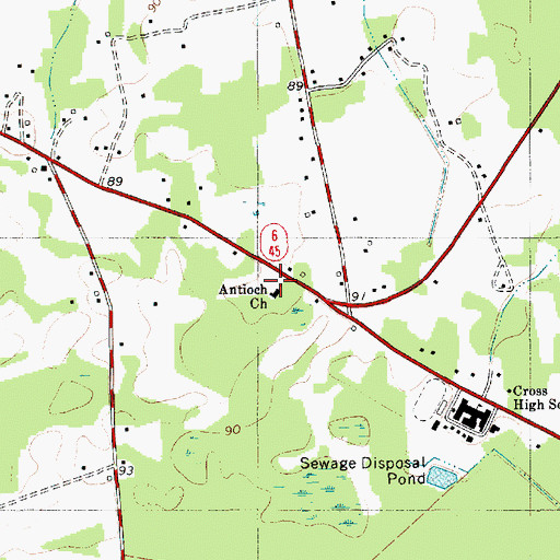Topographic Map of Antioch Church, SC