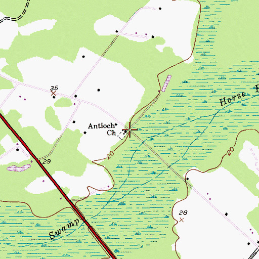 Topographic Map of Antioch Church, SC