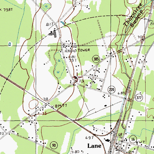 Topographic Map of Antioch Church, SC