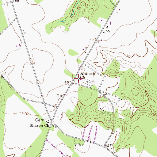 Topographic Map of Antioch Church, SC
