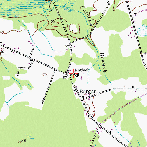 Topographic Map of Antioch Church, SC