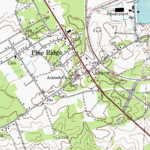 Topographic Map of Antioch Church, SC