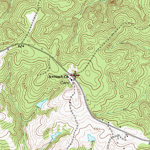 Topographic Map of Antioch Church, SC