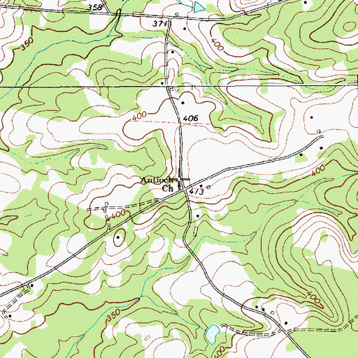 Topographic Map of Antioch Baptist Church, SC